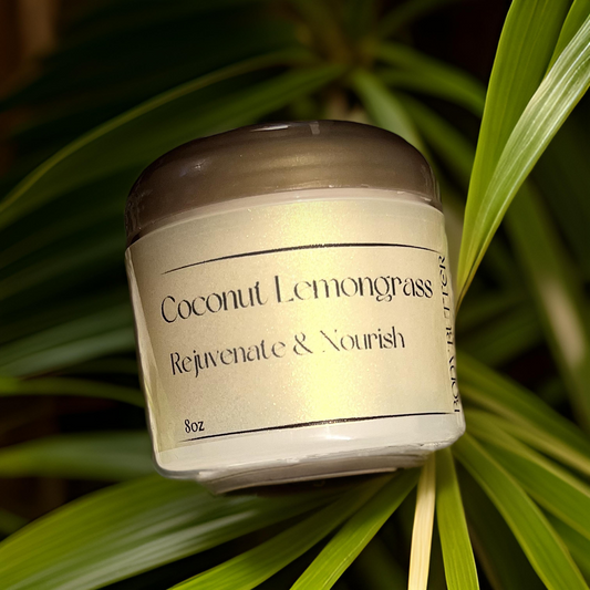 Coconut Lemongrass Nourishing Body Butter For Dry or Irritated Skin 8oz